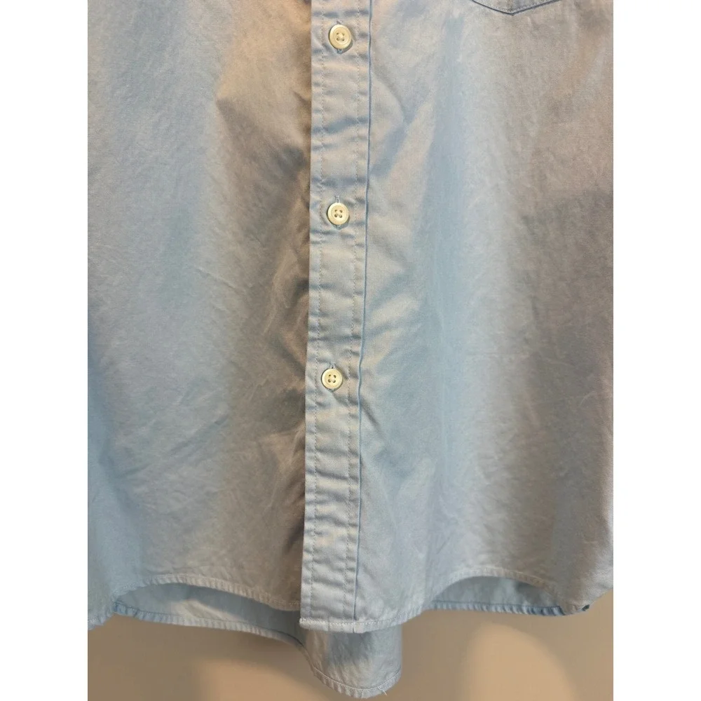 GAP Men's 80s Pinpoint Oxford Light Blue Shirt Size‎ L Preppy Academia